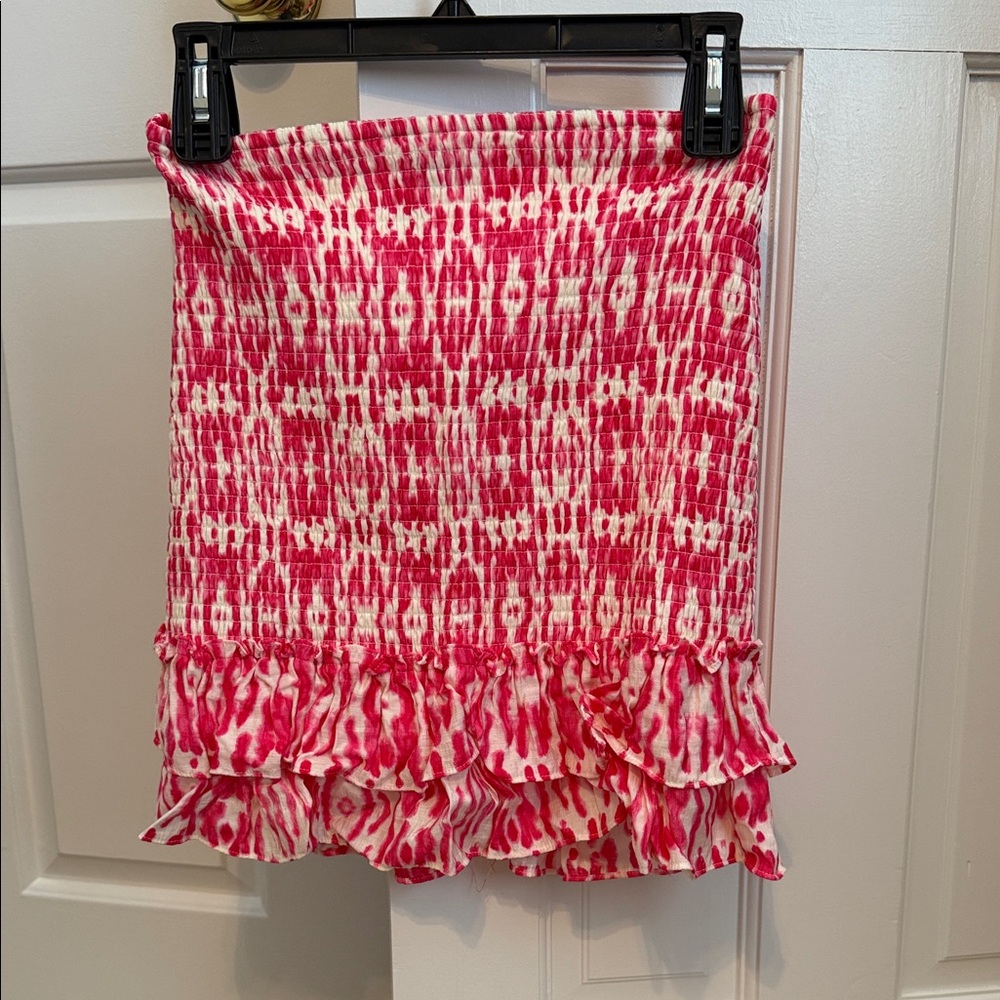 Aqua Pink and White Mini Skirt